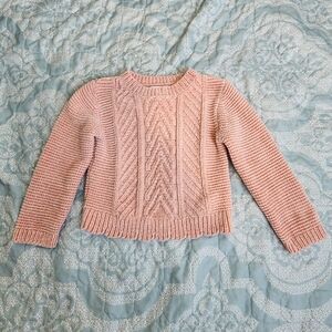 Tommy Bahama  Crew Neck Pale  Pink Velour Girls Sweater Size 3T
